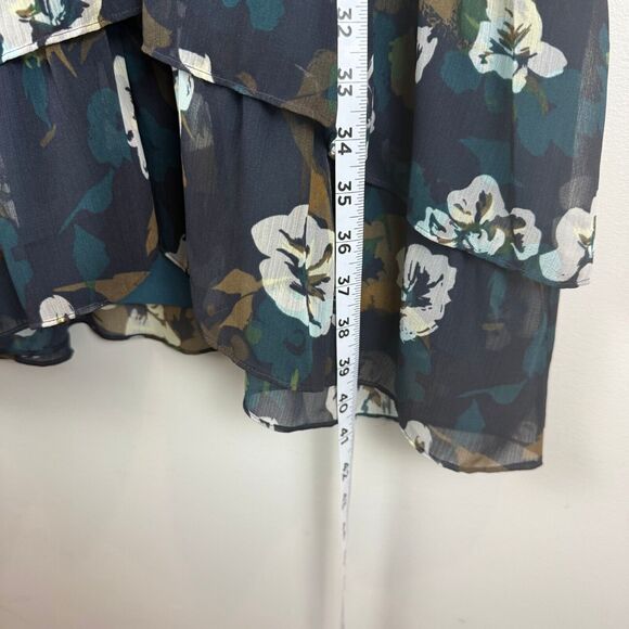 Cabi Pirouette Dress Women Medium Multi Floral Chiffon Ruffle Hem Bloom Bohemian - Picture 9 of 9